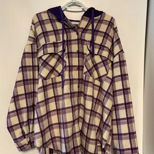 Plaid Flannel Hooded Shirt/Jacket